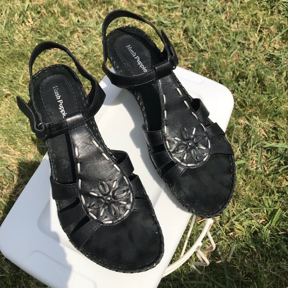 Hush Puppies Black Sandals